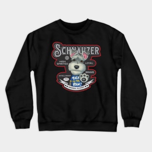 Cute Funny Vintage Schnauzer Dog with Attitude Crewneck Sweatshirt